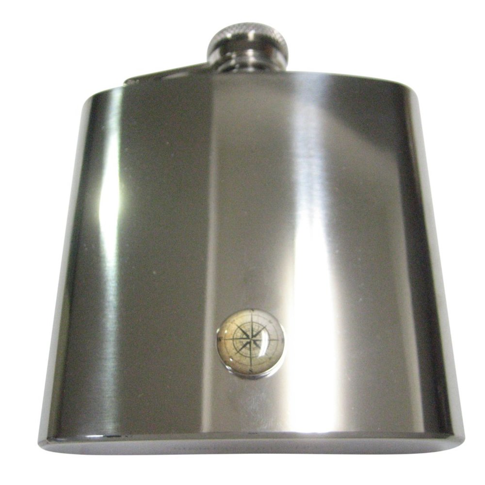Nautical Compass Navigation 6oz Flask